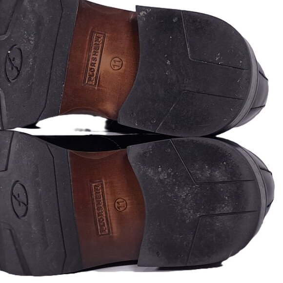 Florsheim Corbin Black Leather Dress Shoes Mens 11 WIDE Slip On Loafers 18304-01 - Picture 13 of 16